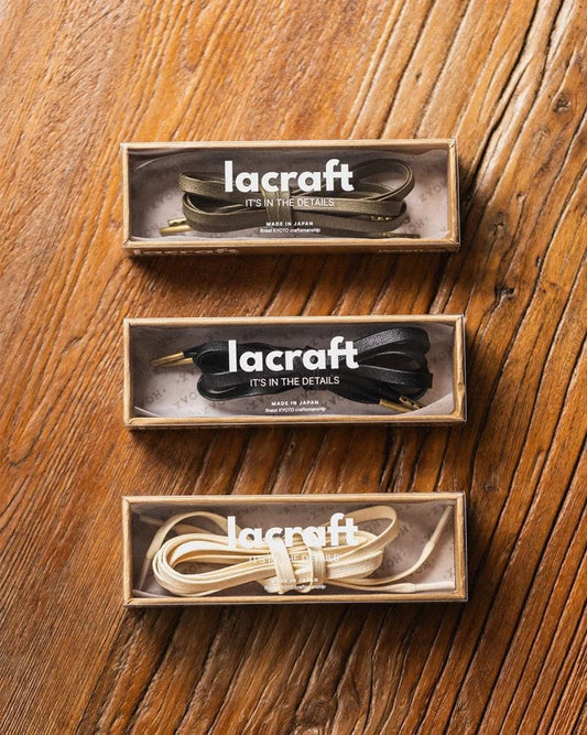 Waxed Off-White Flat Shoelace【lacraft X HOAX】